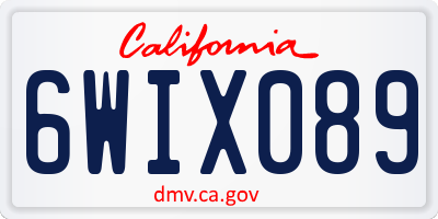 CA license plate 6WIX089