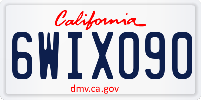 CA license plate 6WIX090
