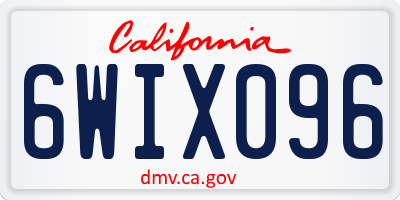 CA license plate 6WIX096