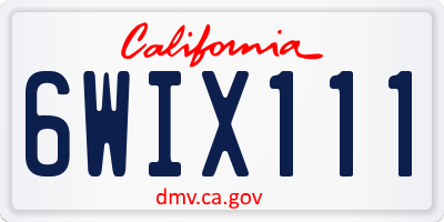 CA license plate 6WIX111