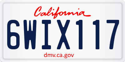 CA license plate 6WIX117