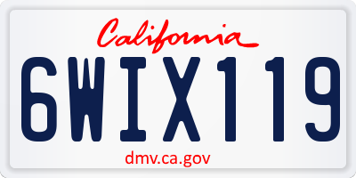 CA license plate 6WIX119