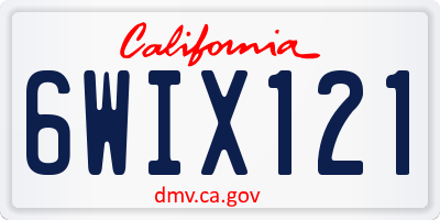 CA license plate 6WIX121