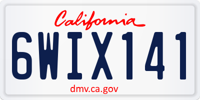 CA license plate 6WIX141