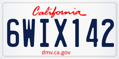 CA license plate 6WIX142