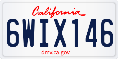CA license plate 6WIX146