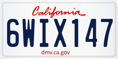CA license plate 6WIX147