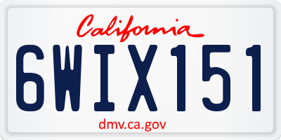 CA license plate 6WIX151