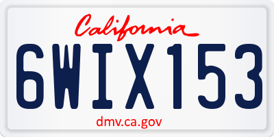 CA license plate 6WIX153
