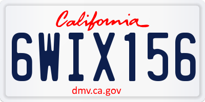 CA license plate 6WIX156