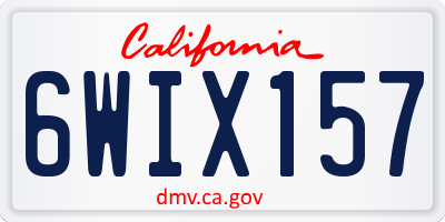 CA license plate 6WIX157
