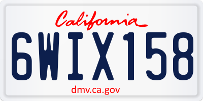 CA license plate 6WIX158