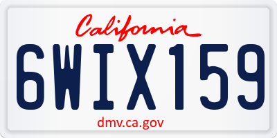 CA license plate 6WIX159
