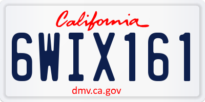 CA license plate 6WIX161
