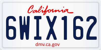 CA license plate 6WIX162
