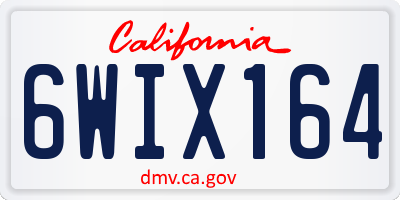 CA license plate 6WIX164