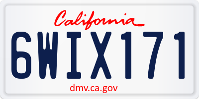 CA license plate 6WIX171