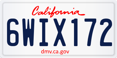 CA license plate 6WIX172