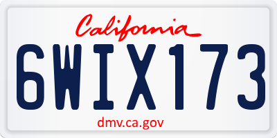 CA license plate 6WIX173