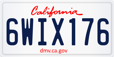CA license plate 6WIX176