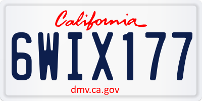 CA license plate 6WIX177