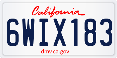CA license plate 6WIX183