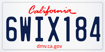 CA license plate 6WIX184