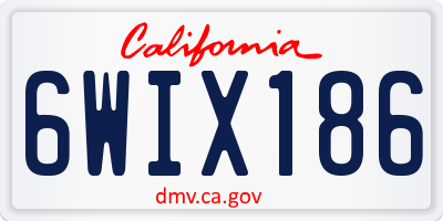 CA license plate 6WIX186