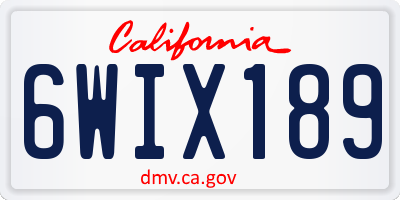 CA license plate 6WIX189