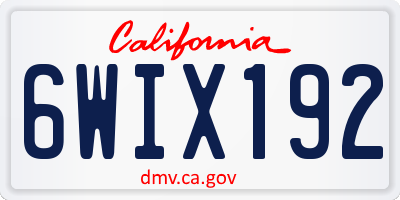 CA license plate 6WIX192