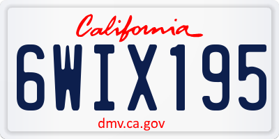 CA license plate 6WIX195