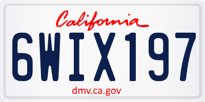 CA license plate 6WIX197