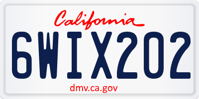 CA license plate 6WIX202