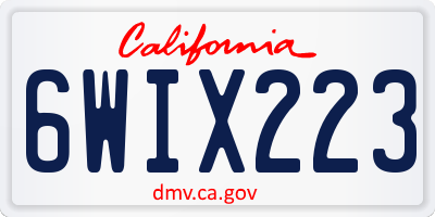 CA license plate 6WIX223