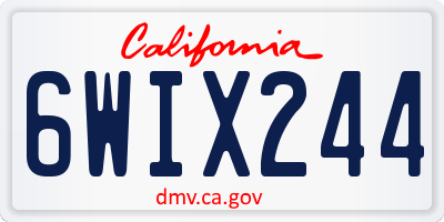 CA license plate 6WIX244