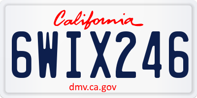 CA license plate 6WIX246