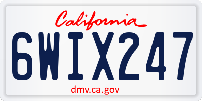 CA license plate 6WIX247