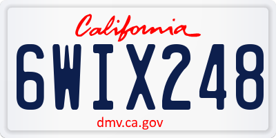CA license plate 6WIX248
