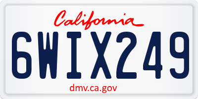 CA license plate 6WIX249