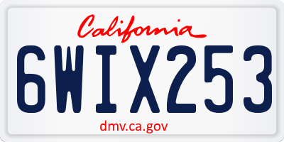 CA license plate 6WIX253