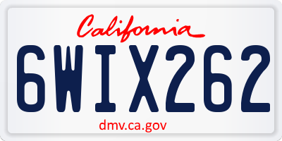 CA license plate 6WIX262