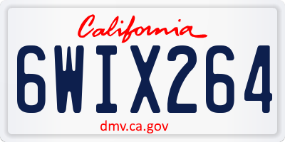 CA license plate 6WIX264