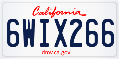 CA license plate 6WIX266