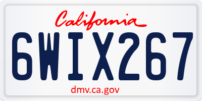 CA license plate 6WIX267