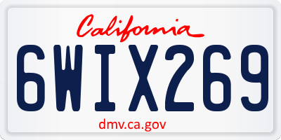 CA license plate 6WIX269