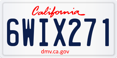 CA license plate 6WIX271