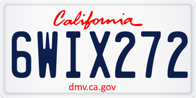CA license plate 6WIX272