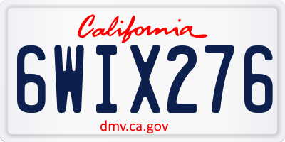 CA license plate 6WIX276