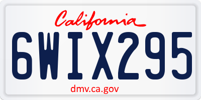 CA license plate 6WIX295