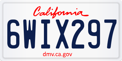 CA license plate 6WIX297
